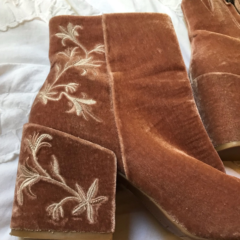 velvet heeled boots